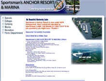 Tablet Screenshot of anchorresortandmarina.com